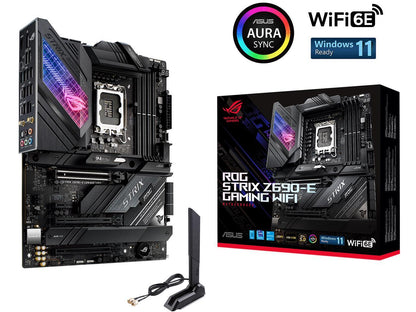 ASUS ROG Strix Z690-E Gaming WiFi 6E LGA 1700(Intel® 12th&13th Gen)ATX gaming motherboard(PCIe 5.0, DDR5,18+1 ower stages,2.5 Gb LAN,Bluetooth v5.2,Thunderbolt 4,support up to 5xM.2,1xPCIe 5.0 M.2)