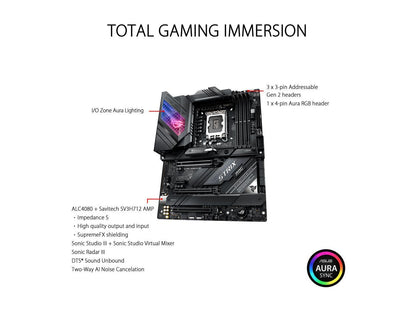 ASUS ROG Strix Z690-E Gaming WiFi 6E LGA 1700(Intel® 12th&13th Gen)ATX gaming motherboard(PCIe 5.0, DDR5,18+1 ower stages,2.5 Gb LAN,Bluetooth v5.2,Thunderbolt 4,support up to 5xM.2,1xPCIe 5.0 M.2)