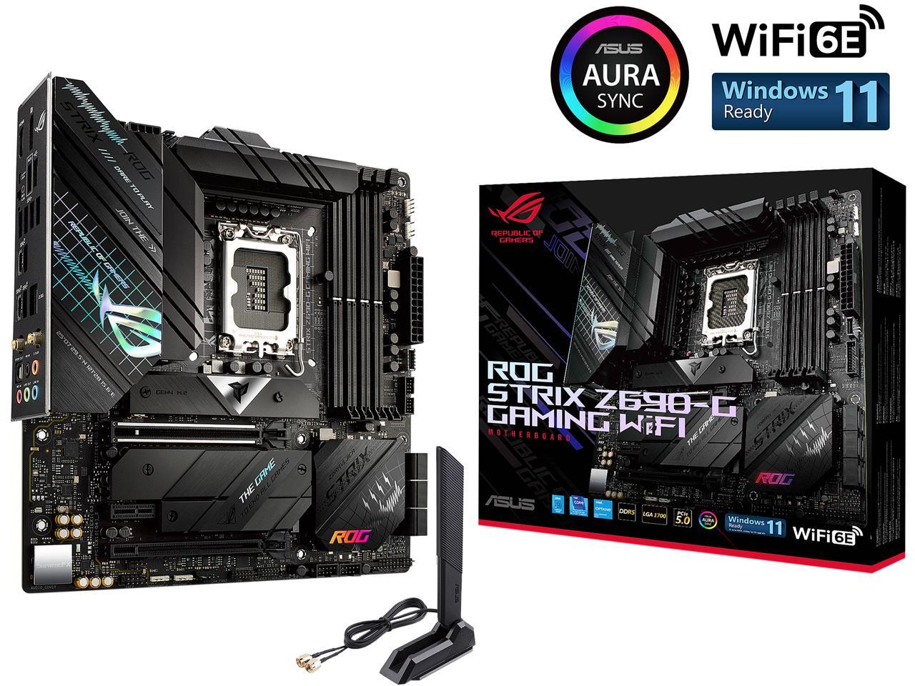 ASUS ROG Strix Z690-G Gaming WiFi 6E LGA 1700(Intel® 12th&13th Gen) Micro ATX gaming motherboard(PCIe 5.0,DDR5,14+1 power stages,2.5 Gb LAN,Bluetooth v5.2,Thunderbolt 4,3xM.2/NVMe SSD and Front panel USB 3.2 Gen 2x2 Type-C connector)