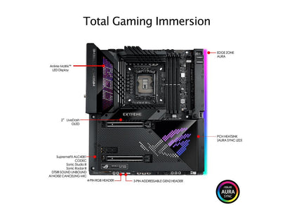 ASUS ROG Maximus Z690 Extreme (WiFi 6E) LGA 1700(Intel®12th&13th Gen) EATX gaming motherboard (PCIe 5.0, DDR5,24+1 105A power stages,5x M.2,1xPCIe 5.0 M.2,10Gb&2.5Gb LAN,2xThunderbolt 4 onboard, AniMe Matrix LED.)