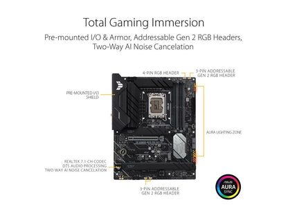 ASUS TUF GAMING H670-PRO WIFI D4 LGA 1700 (Intel 12th &13th Gen) ATX Gaming Motherboard (PCIe 5.0, DDR4, 14+1 DrMOS, 4xPCIe 4.0 M.2 Slots, WiFi 6, 2.5 Gb LAN, Front USB 3.2 Gen 1 Type-C)