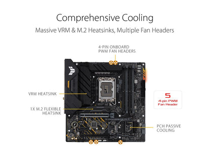 ASUS TUF GAMING B660M-PLUS WIFI D4 LGA 1700 (Intel 12th & 13th Gen) mATX Gaming Motherboard (PCIe 5.0, DDR4, 10+1 DrMOS, 2xPCIe 4.0 M.2 Slots, WiFi 6, 2.5 Gb LAN, Front USB 3.2 Gen 1 Type-C)