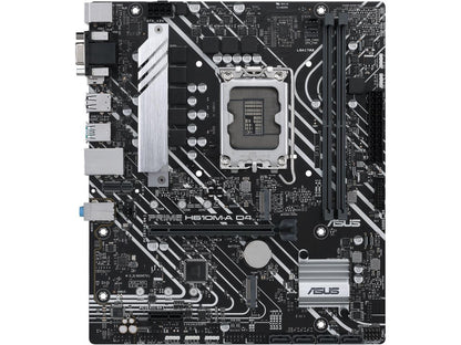 ASUS PRIME H610M-A D4-CSM LGA 1700 (Intel 12th & 13th Gen) Micro-ATX Commercial Motherboard (PCIe 4.0, DDR4, 2xM.2 slots, 1Gb LAN, rear USB 3.2 Gen 2 ports, DP/HDMI/D-Sub, SPI-TPM header, ACCE)