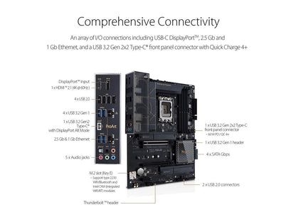 ASUS ProArt B660-Creator D4 LGA 1700 (Intel 12th & 13th Gen) Content Creator ATX Motherboard (PCIe 5.0, DDR4, 2.5G/1G LAN, 3xM.2/NVMe SSD, front panel USB 3.2 Gen2x2 Type-C ports with 60W charging)