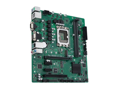 ASUS Pro H610M-CT D4-CSM LGA 1700 (Intel 12th & 13th Gen & Intel vPro) TCO-optimized Commercial Motherboard (PCIe 4.0, DDR4 3200, DP, HDMI, D-Sub, USB 3.2 Gen 2, M.2, M.2 key E slot, TPM IC onboard)