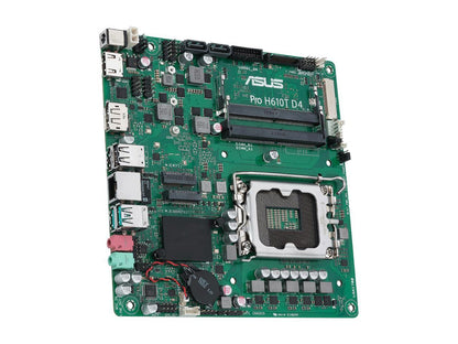 ASUS Pro H610T D4-CSM LGA 1700 (Intel 12th & 13th Gen & Intel vPro) TCO-optimized Commercial Motherboard (PCIe 4.0, DP, LVDS, SO-DIMM DDR4 3200, USB 3.2 Gen 2, M.2 PCIe 4.0 slot, M.2 key E slot)