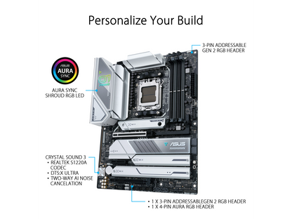 ASUS Prime X670E-PRO WIFI 6E Socket AM5 (LGA 1718) Ryzen 7000 ATX Motherboard (PCIe 5.0, DDR5, 14+2 Teamed Power Stages, 4x M.2 slots, USB 3.2 Gen 2x2 Type-C, USB4 Support, WIFI 6E, and 2.5G Ethernet)