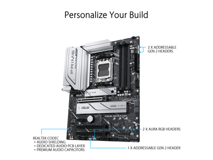 ASUS Prime X670-P WiFi Socket AM5 (LGA 1718) Ryzen 7000 ATX Motherboard (DDR5, Three M.2 Slots, USB 3.2 Gen 2x2 Type-C, USB4 Support, WiFi 6 and 2.5Gb Ethernet)