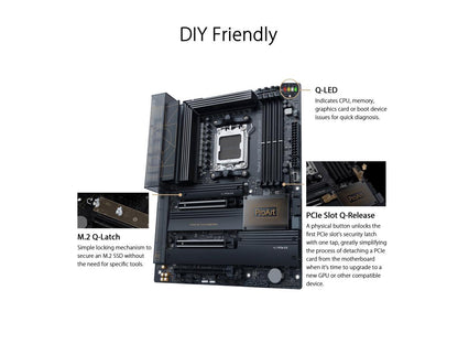 ASUS ProArt X670E-Creator WiFi 6E Socket AM5 (LGA 1718) Ryzen 7000 ATX Content Creator Motherboard (PCIe 5.0, DDR5, 16+2 Power Stages, USB4, 10Gb & 2.5Gb LAN, WiFi 6E, Four M.2 Slots, Front Panel USB 3.2 Gen2x2 Type-C Ports)