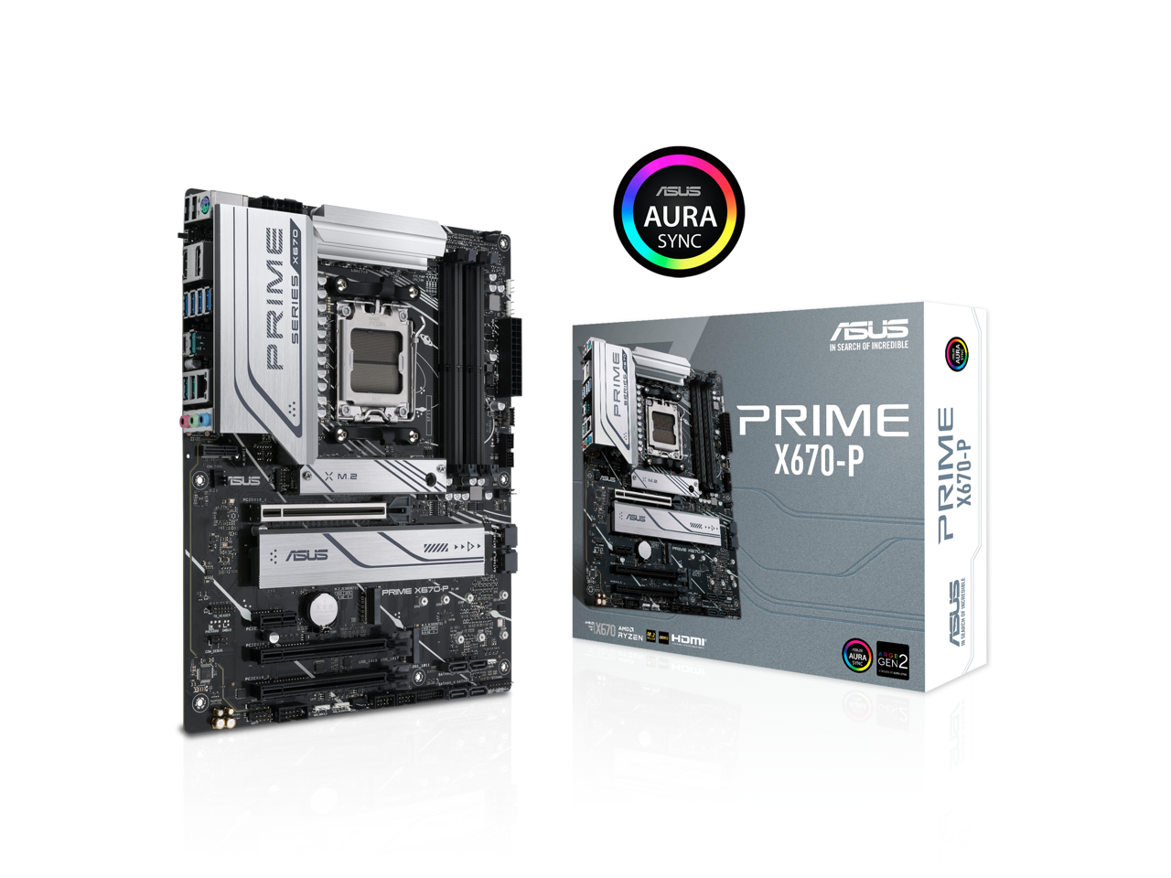 ASUS Prime X670-P Socket AM5 (LGA 1718) Ryzen 7000 ATX Motherboard (DDR5, 3xM.2 Slots, USB 3.2 Gen 2x2 Type-C, USB4 Header, and 2.5Gb Ethernet)