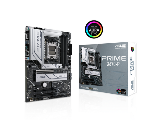 ASUS Prime X670-P Socket AM5 (LGA 1718) Ryzen 7000 ATX Motherboard (DDR5, 3xM.2 Slots, USB 3.2 Gen 2x2 Type-C, USB4 Header, and 2.5Gb Ethernet)