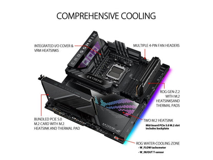 ASUS ROG Crosshair X670E Extreme (WiFi 6E) Socket AM5 (LGA 1718) Ryzen 7000 EATX Gaming Motherboard (20+2 power stages, PCIe 5.0, DDR5, five M.2 slots, USB 3.2 Gen 2x2 front-panel header with Quick Charge 4+, USB4 ports, AniMe Matrix LED)