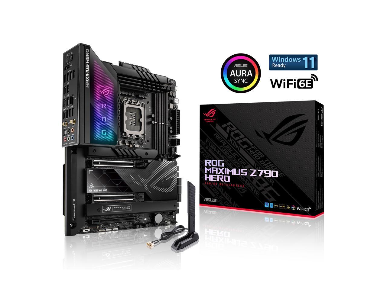 ASUS ROG Maximus Z790 Hero (WiFi 6E) LGA 1700 (Intel 13th&12th Gen) ATX Gaming Motherboard (PCIe 5.0, DDR5, 20+1 Power Stages, 2.5Gb LAN, Bluetooth V5.2, 5x M.2/NVMe SSD, 2x Thunderbolt 4, Bundle with PCIe 5.0 Hyper M.2 Card)