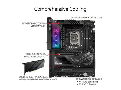ASUS ROG Maximus Z790 Hero (WiFi 6E) LGA 1700 (Intel 13th&12th Gen) ATX Gaming Motherboard (PCIe 5.0, DDR5, 20+1 Power Stages, 2.5Gb LAN, Bluetooth V5.2, 5x M.2/NVMe SSD, 2x Thunderbolt 4, Bundle with PCIe 5.0 Hyper M.2 Card)