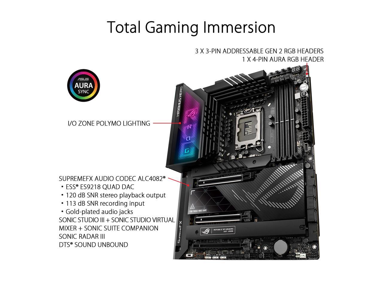 ASUS ROG Maximus Z790 Hero (WiFi 6E) LGA 1700 (Intel 13th&12th Gen) ATX Gaming Motherboard (PCIe 5.0, DDR5, 20+1 Power Stages, 2.5Gb LAN, Bluetooth V5.2, 5x M.2/NVMe SSD, 2x Thunderbolt 4, Bundle with PCIe 5.0 Hyper M.2 Card)