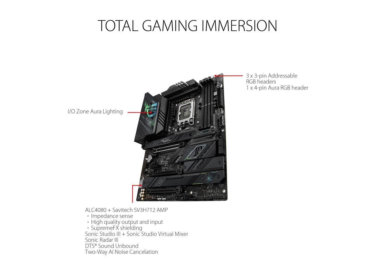 ASUS ROG Strix Z790-F Gaming WiFi 6E LGA 1700(Intel® 13th&12th Gen) ATX gaming motherboard(16 + 1 power stages,DDR5,four M.2 slots, PCIe® 5.0,WiFi 6E,USB 3.2 Gen 2x2 Type-C® with PD 3.0 up to 30W)