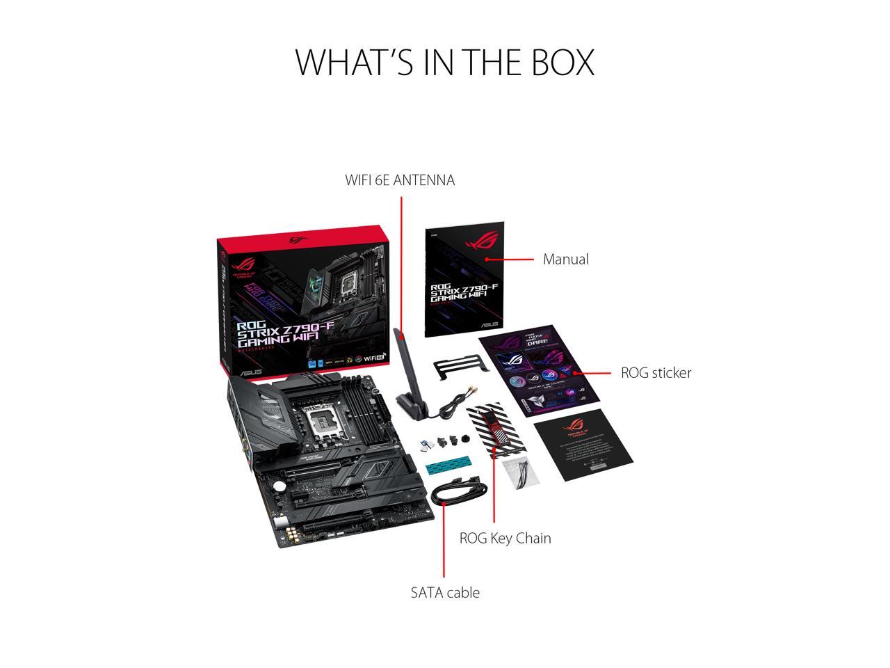 ASUS ROG Strix Z790-F Gaming WiFi 6E LGA 1700(Intel® 13th&12th Gen) ATX gaming motherboard(16 + 1 power stages,DDR5,four M.2 slots, PCIe® 5.0,WiFi 6E,USB 3.2 Gen 2x2 Type-C® with PD 3.0 up to 30W)