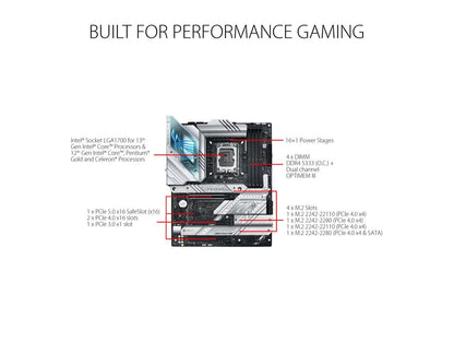 ASUS ROG Strix Z790-A Gaming WiFi D4 LGA1700(Intel®13th&12th Gen) ATX gaming motherboard(16+1 power stages,DDR4,4xM.2 slots, PCIe® 5.0,WiFi 6E,USB 3.2 Gen 2x2 Type-C® with PD 3.0 up to 30W)