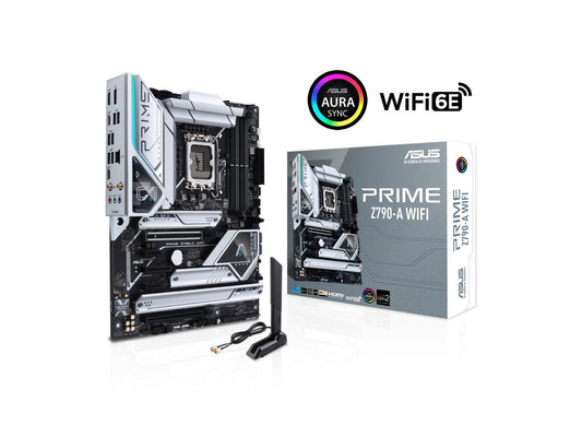ASUS Prime Z790-A WiFi 6E LGA 1700 (Intel 13th&12th Gen) ATX Motherboard (16+1 DrMOS, PCIe 5.0, DDR5, 4x M.2 slots, Intel 2.5 Gb LAN, USB 3.2 Gen 2 Front Panel Type-C, Thunderbolt 4 (USB4), DP, Aura Sync RGB Lighting)