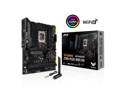 ASUS TUF Gaming Z790-Plus WiFi D4 LGA 1700 (Intel 12th&13th Gen) ATX Gaming Motherboard (PCIe 5.0, DDR4, 4xM.2 Slots, 16+1 DrMOS, WiFi 6, Intel 2.5Gb LAN, Front USB 3.2 Gen 2 Type-C, Thunderbolt 4 (USB4), Aura RGB Lighting)
