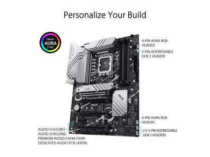 ASUS Prime Z790-P WiFi LGA 1700 (Intel 13th&12th Gen) ATX Motherboard (PCIe 5.0, DDR5, 14+1 Power Stages, 3x M.2, WiFi 6, Bluetooth v5.2, 2.5Gb LAN, Front Panel USB 3.2 Gen 2 Type-C, Thunderbolt 4 (USB4) Support, Arua Sync)