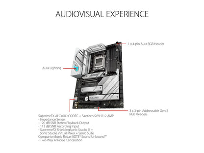 ASUS ROG STRIX B650-A GAMING WIFI 6E Socket AM5 (LGA 1718) Ryzen 7000 gaming motherboard(12 + 2 power stages, DDR5, three M.2 slots, PCIe 4.0, 2.5G LAN, WiFi 6E, USB 3.2 Gen 2x2 Type-C port, and Aura Sync RGB )