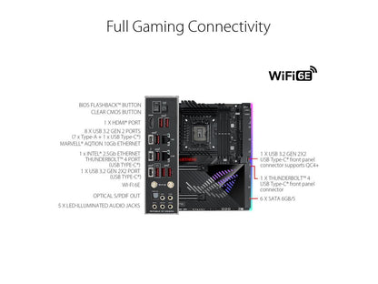 ASUS ROG Maximus Z790 Extreme (WiFi 6E) LGA 1700(Intel®12th&13th Gen) EATX gaming motherboard (PCIe 5.0, DDR5,24+1 105A power stages,5x M.2,1xPCIe 5.0 M.2,10Gb&2.5Gb LAN,2xThunderbolt 4 onboard, AniMe Matrix LED,USB 3.2 Gen 2x2 front-panel)