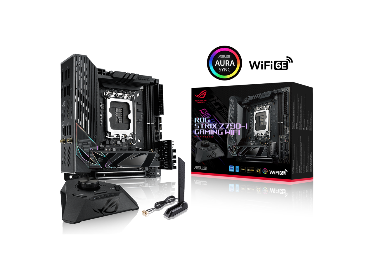 ASUS ROG Strix Z790-I Gaming WiFi 6E LGA 1700 (Intel®13th&12th Gen) mini-ITX gaming motherboard (PCIe 5.0,DDR5,10+1 power stages,Thunderbolt 4,2.5 Gb LAN,USB 3.2 Gen 2x2 front panel Type-C,2x M.2/NVMe SSD)