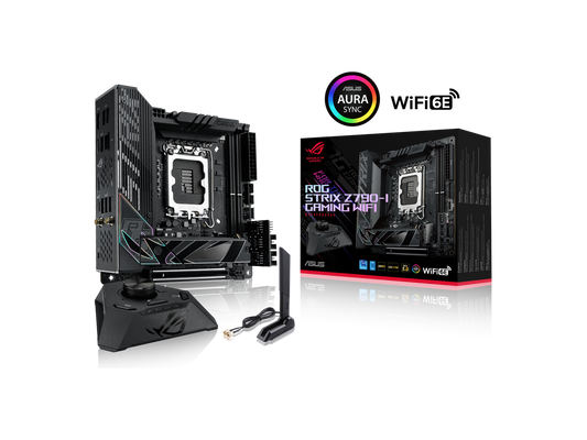 ASUS ROG Strix Z790-I Gaming WiFi 6E LGA 1700 (Intel®13th&12th Gen) mini-ITX gaming motherboard (PCIe 5.0,DDR5,10+1 power stages,Thunderbolt 4,2.5 Gb LAN,USB 3.2 Gen 2x2 front panel Type-C,2x M.2/NVMe SSD)