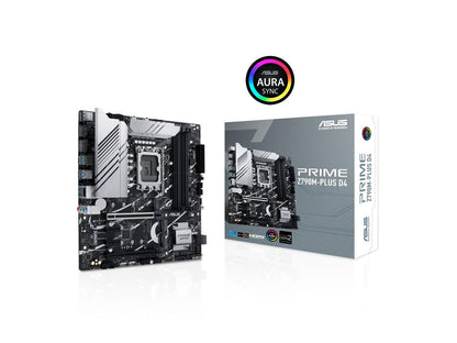 ASUS Prime Z790M-Plus D4 LGA 1700(Intel® 12th&13th Gen) microATX motherboard (PCIe® 5.0, 3xM.2 slots, 10+1 DrMOS, DDR4,1 Gb LAN, DP, USB 3.2 Gen 2x2 Type-C®, front USB 3.2 Gen 1 Type-C®, Thunderbolt™ (USB4®) support)
