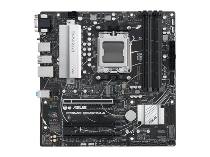 ASUS PRIME B650M-A-CSM Micro-ATX commercial motherboard, DDR5, PCIe 5.0 M.2 support, Realtek 2.5Gb Ethernet, DisplayPort, VGA, HDMI®, SATA 6 Gbps, USB 3.2 Gen 2 ports, front USB 3.2 Gen 1 Type-C®, BIOS FlashBack™, Arua Sync