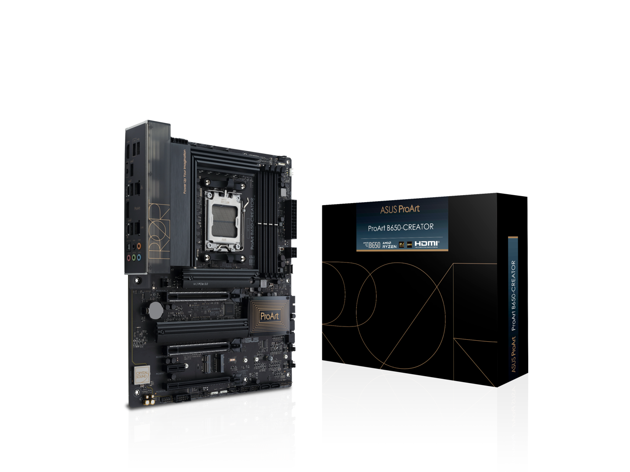 ASUS ProArt B650-Creator Socket AM5 (LGA 1718) Ryzen 7000 ATX content creator motherboard(PCIe 5.0,DDR5,M.2 slot supports PCIe 5.0, 2.5G & 1G LAN, USB 3.2 Gen2 Type-C front panel connector with Quick charge 4+)