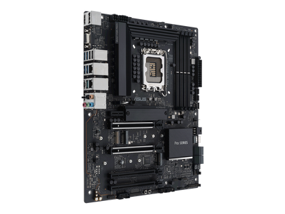 Pro WS W680-ACE Intel W680 LGA 1700 ATX workstation motherboard, dual PCIe 5.0x16 slot, DDR5, ECC memory and XMP support, dual Intel 2.5 Gb Lan, 3xPCIe 4.0 M.2 slots, USB 3.2 Gen 2x2 front panel connector, SlimSAS(SATA RAID0,1,5,10 Suppoort