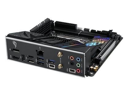 ASUS ROG Strix B760-I Gaming WiFi Intel B760(13th and 12th Gen) LGA 1700 mini-ITX motherboard, 8 + 1 power stages, DDR5 up to 7600 MT/s, PCIe 5.0, two M.2 slots, WiFi 6E, USB 3.2 Gen 2x2 Type-C, and Aura Sync RGB