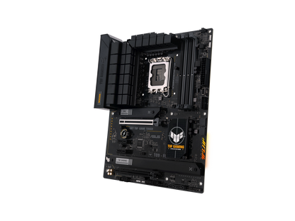 ASUS TUF GAMING B760-PLUS WIFI D4 Intel B760 (13th and 12th Gen) LGA 1700 ATX motherboard with PCIe 5.0, three PCIe 4.0 M.2 slots, DDR4, Realtek 2.5Gb Ethernet, DisplayPort, HDMI, SATA 6 Gbps, USB 3.2 Gen 2x2 Type-C