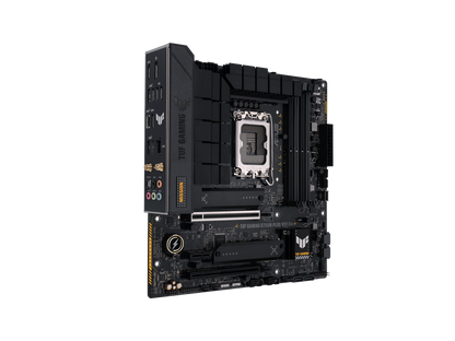 TUF GAMING B760M-PLUS WIFI D4 Intel B760 (13th and 12th Gen) LGA 1700 mATX motherboard, PCIe 5.0, two 4.0 M.2 slots, DDR4,WiFi 6, Realtek 2.5Gb Ethernet, DisplayPort, HDMI, SATA 6 Gbps, USB 3.2 Gen 2x2 Type-C, front USB 3.2 2 Gen 2x2 Type-C