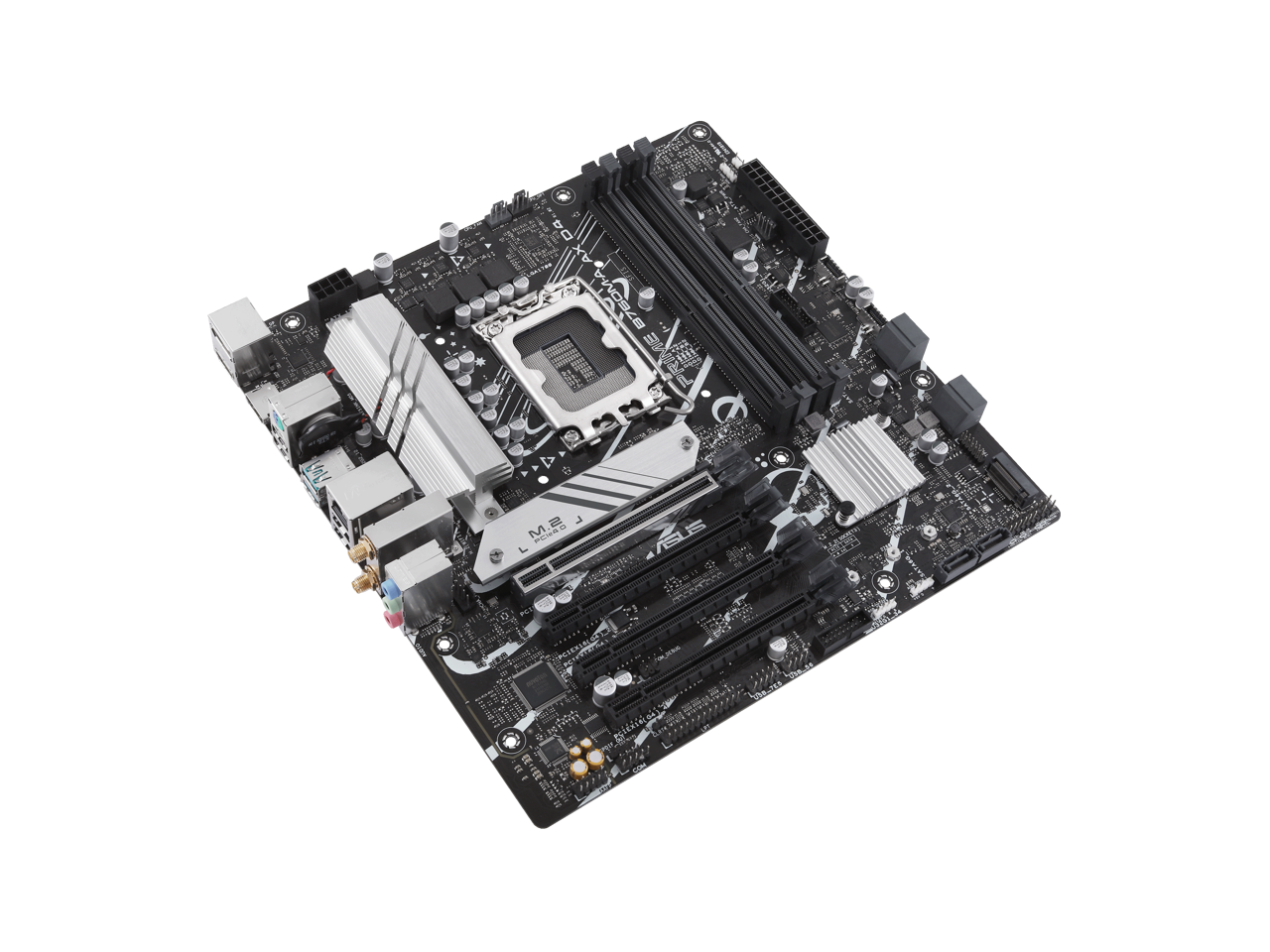 ASUS PRIME B760M-A AX D4 Intel B760 (LGA 1700)((13th and 12th Gen) mATX motherboard, PCIe 4.0, two M.2 slots, Realtek 2.5Gb Ethernet, Wi-Fi 6, DisplayPort, Dual HDMI, SATA 6 Gbps, rear USB 3.2 Gen 2, front USB 3.2 Gen 1 Type-C, Aura Sync