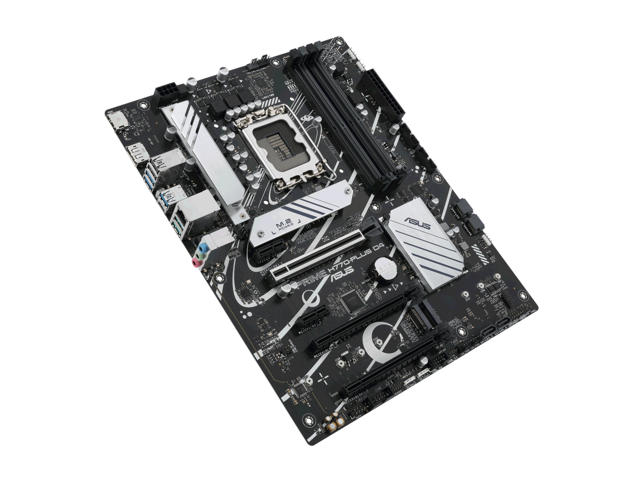 ASUS Prime H770-PLUS D4 Intel H770( 13th and 12th Gen) LGA 1700 ATX motherboard with PCIe 5.0, 3xPCIe 4.0 M.2 slots, DDR4, 2.5Gb LAN, DisplayPort, HDMI, USB 3.2 Gen 2 Type-C, Thunderbolt™ (USB4) support, Aura Sync