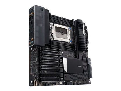 ASUS Pro WS WRX80E-SAGE SE WIFI II AMD WRX80 Ryzen Threadripper PRO EATX workstation motherboard with Intel dual 10 G LAN, USB 3.2 Gen 2x2 Type-C port, 7 x PCIe 4.0 x16 slots, 3 x M.2 PCIe 4.0, ASMB9-iKVM, 2 x U.2 and 16 power stages