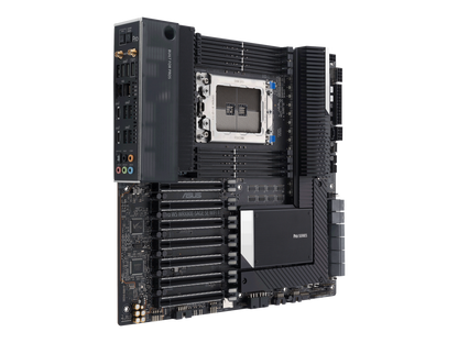 ASUS Pro WS WRX80E-SAGE SE WIFI II AMD WRX80 Ryzen Threadripper PRO EATX workstation motherboard with Intel dual 10 G LAN, USB 3.2 Gen 2x2 Type-C port, 7 x PCIe 4.0 x16 slots, 3 x M.2 PCIe 4.0, ASMB9-iKVM, 2 x U.2 and 16 power stages