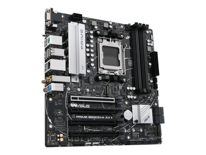 ASUS Prime B650M-A AX II AMD B650(Ryzen 7000) Micro-ATX motherboard(DDR5 6400+(OC) , PCIe 5.0 M.2 support, 2.5Gb Ethernet, Wi-Fi 6, DisplayPort, HDMI,USB 3.2 Gen 2 ports, front USB 3.2 Gen 1 Type-C, BIOS FlashBack, CEC Tier II ready)