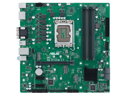 ASUS Pro B760M-CT-CSM Intel socket LGA1700 for 13th&12th Gen Intel processors mATX commercial motherboard,DDR5,PCIe 4.0,two M.2 PCIe 4.0 slots, front USB 3.2 Gen 1 Type-C, dual Display ports, HDMI, D-Sub,TPM IC onboard, Q-LED Core