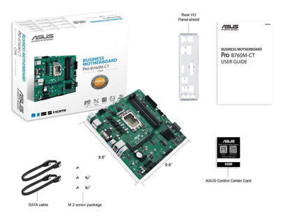 ASUS Pro B760M-CT-CSM Intel socket LGA1700 for 13th&12th Gen Intel processors mATX commercial motherboard,DDR5,PCIe 4.0,two M.2 PCIe 4.0 slots, front USB 3.2 Gen 1 Type-C, dual Display ports, HDMI, D-Sub,TPM IC onboard, Q-LED Core
