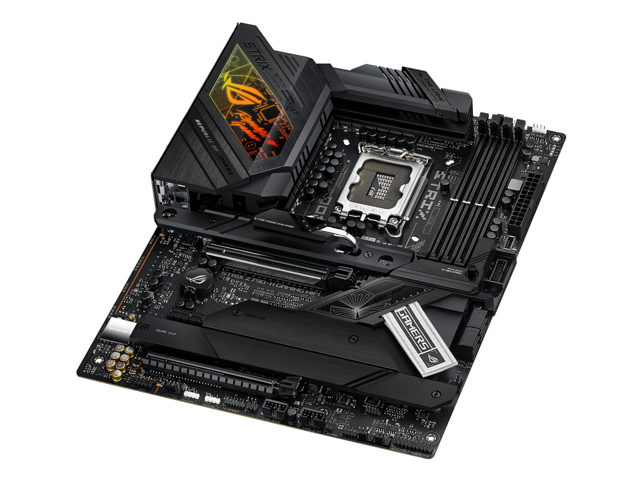 ASUS ROG STRIX Z790-H Gaming (WiFi 6E) LGA 1700(Intel12th&13th Gen) ATX gaming motherboard(DDR5 up to 7800 MT/s, PCIe 5.0 x16 SafeSlot with Q-Release, 4xPCIe 4.0 M.2 slots,USB 3.2 Gen 2x2 Type-C,front-panel connector, AI Motherboard)