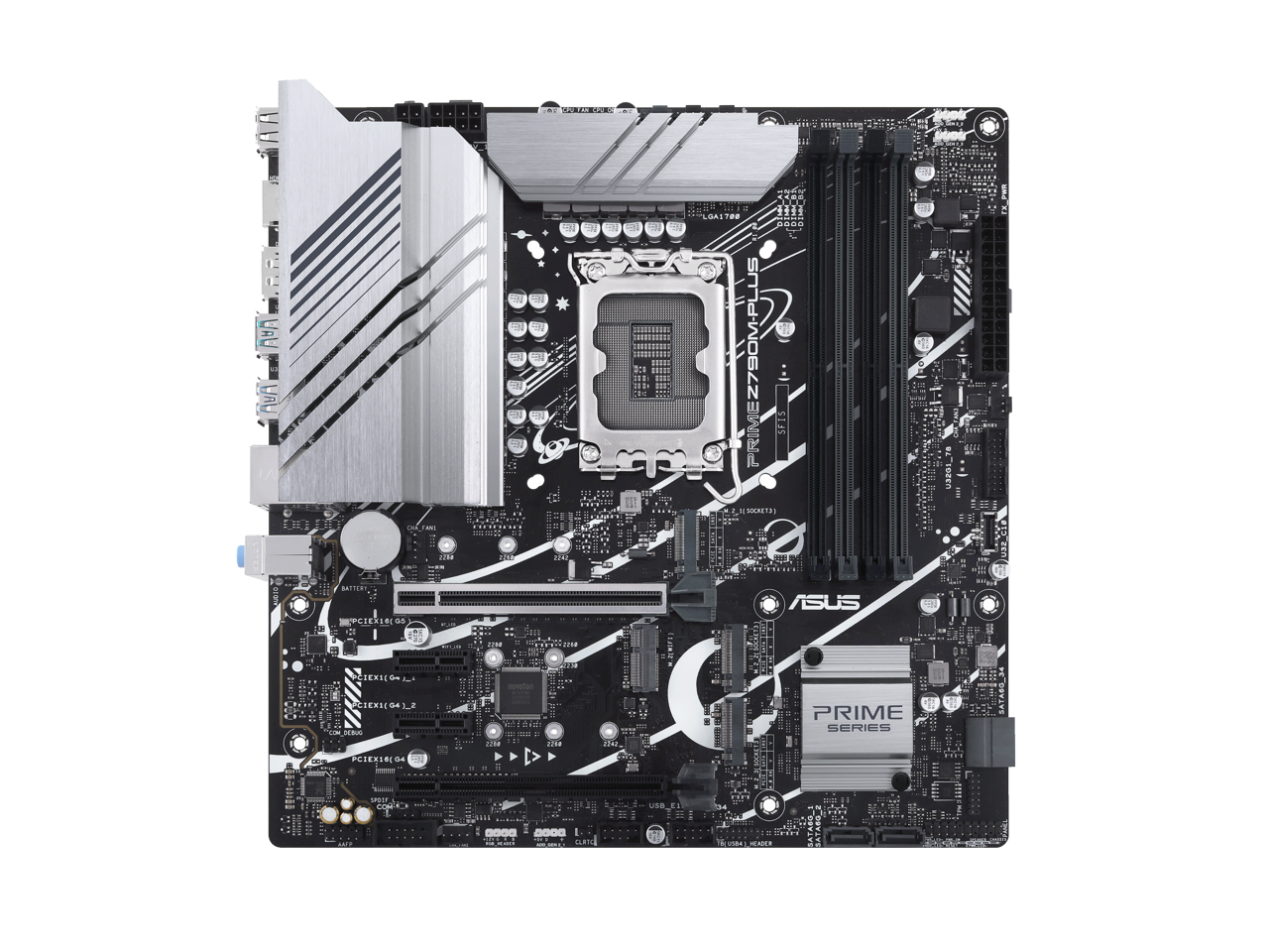 ASUS Prime Z790M-Plus LGA 1700(Intel 12th&13th Gen) microATX motherboard (PCIe 5.0, 3xM.2 slots, 10+1 DrMOS, DDR5,1 Gb LAN, DP, USB 3.2 Gen 2x2 Type-C®,front USB 3.2 Gen 1 Type-C, Thunderbolt™ (USB4) support)