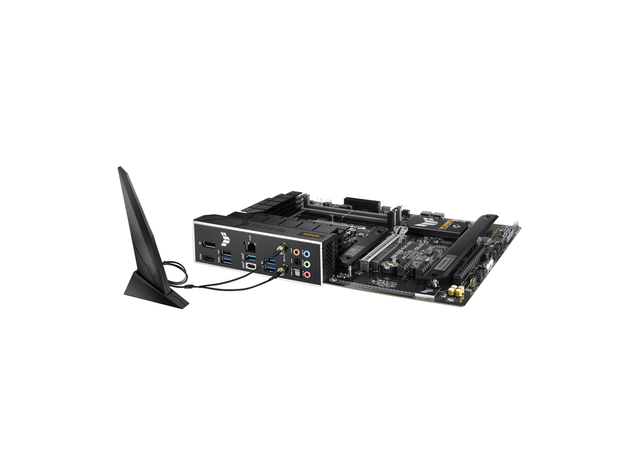 ASUS TUF GAMING B760-PLUS WIFI Intel B760 (13th and 12th Gen) LGA 1700 ATX motherboard with PCIe 5.0, three PCIe 4.0 M.2 slots, DDR5, Realtek 2.5Gb Ethernet, DisplayPort, HDMI, SATA 6 Gbps, USB 3.2 Gen 2x2 Type-C, front USB 3.2 Gen 2 Type C