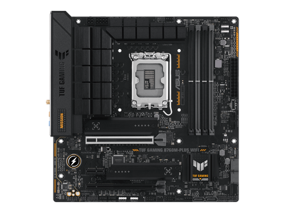 ASUS TUF GAMING B760M-PLUS WIFI Intel B760 (13th and 12th Gen) LGA 1700 mATX motherboard with PCIe 5.0, 2xPCIe 4.0 M.2 slots, DDR5, Realtek 2.5Gb Ethernet, DisplayPort, HDMI, USB 3.2 Gen 2x2 Type-C