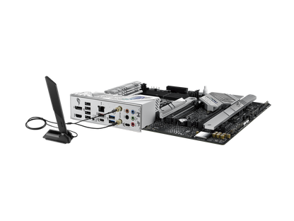 ASUS ROG Strix B760-A Gaming WiFi Intel B760 (13th and 12th Gen) LGA 1700 white ATX motherboard, 12 + 1 power stages, DDR5, PCIe 5.0,three M.2 slots, WiFi 6E, USB 3.2 Gen 2x2 Type-C, and Aura Sync RGB