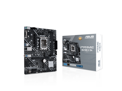 ASUS PRIME H610M-E D4-CSM LGA 1700(Intel 12th&13th Gen) mATX commercial motherboard (PCIe 4.0,DDR4,2xM.2 slots,1Gb LAN,DisplayPort/HDMI/D-Sub,USB 3.2 Gen 1 ports,COM header, RGB header,ACCE
