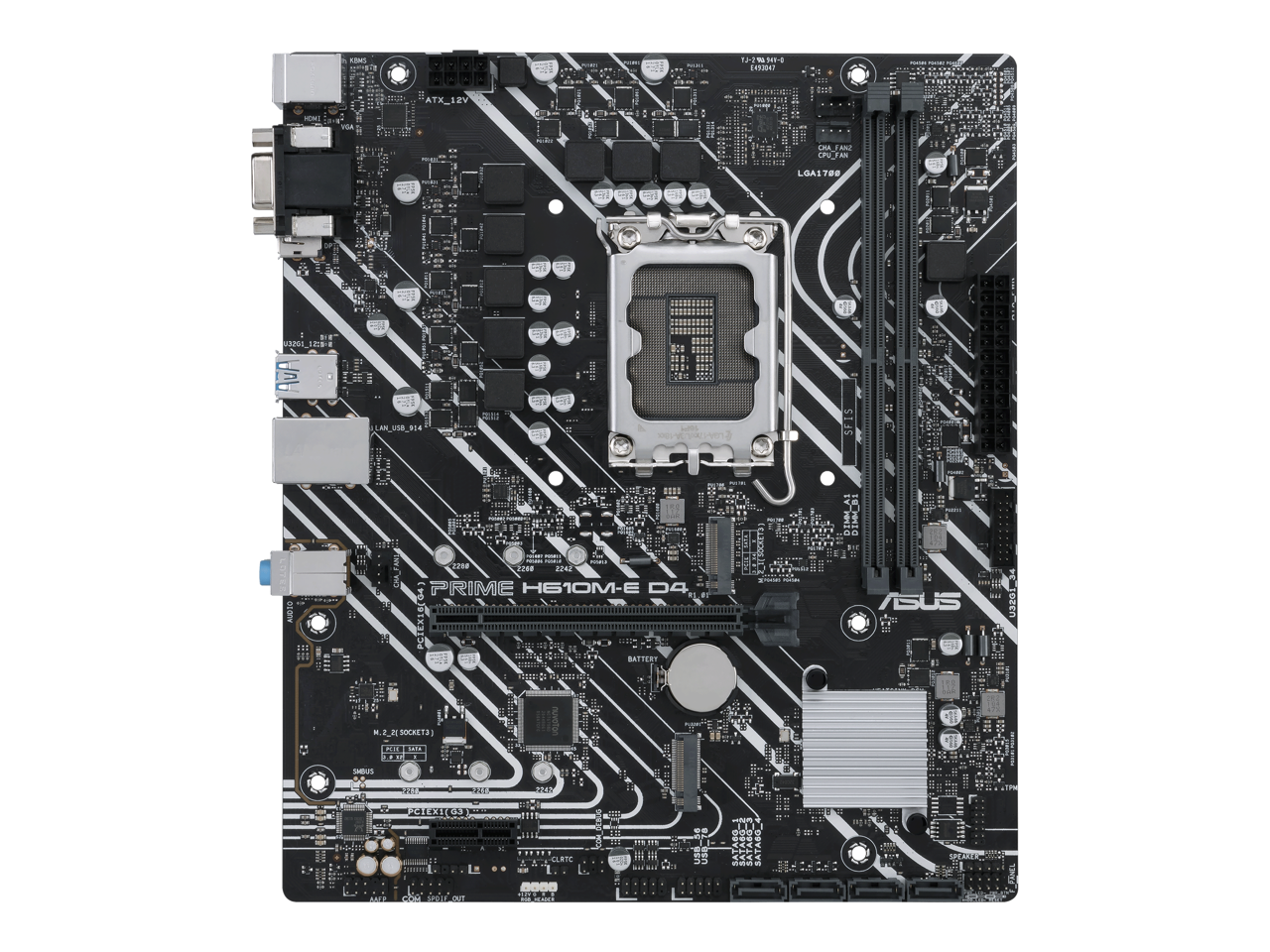 ASUS PRIME H610M-E D4-CSM LGA 1700(Intel 12th&13th Gen) mATX commercial motherboard (PCIe 4.0,DDR4,2xM.2 slots,1Gb LAN,DisplayPort/HDMI/D-Sub,USB 3.2 Gen 1 ports,COM header, RGB header,ACCE